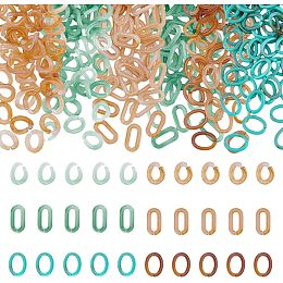 DICOSMETIC 480Pcs 3 Styles 2 Colors Quick Link Connector Acrylic Linking Chain Oval Linking Ring Open Linking Ring C-Clips Twist Curb Chain Connector Purse Eyeglass Jean Pocket Chain DIY Craft Making