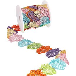 Arricraft Leaf Decorating Lace Trim Ribbons, 7.5 Yard ×1.6" Plant Style Polyester DIY Ribbon for Sewing, Craft Decoration