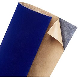 BENECREAT 15.8" x 78" Self Adhesive Velvet Flocking Sheet Dark Blue Soft Velvet Drawer Liner for Christmas Jewelry Drawer Craft Fabric, 0.6mm Thick