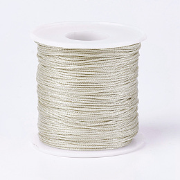 Honeyhandy Resin and Polyester Braided Cord Thread, Metallic Cord, Floral White, 1mm, about 100m/roll(109.36yards/roll)