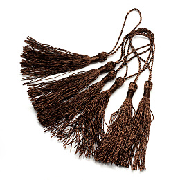 Honeyhandy Polyester Tassel Decorations, Pendant Decorations, Coconut Brown, 130x6mm, Tassel: 70~90mm