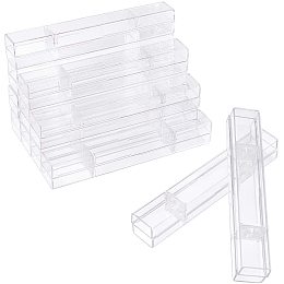 NBEADS 12pcs Plastic Pen Case, Transparent Pencil Case Box Clear Pen Storage Container for Student School Office