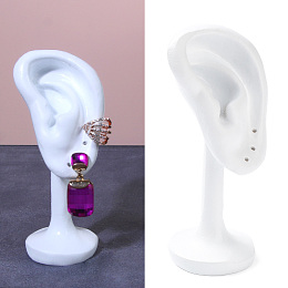 Honeyhandy Resin Imitation Ear Jewelry Display Stands, Earrings Storage Rack, Photo Props, White, 4.3x4x10.2cm