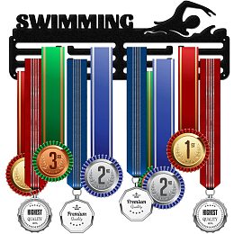 GLOBLELAND Swimming Medal Holder Display Hanger Rack Frame for Sport Race Metal Medal Hanger for Swimming Competition,15.75x6Inches