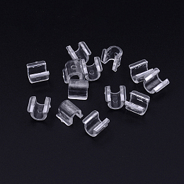 Honeyhandy Plastic Base Buckles, Hair Findings, for DIY Hair Tie Accessories, Clear, 9x9mm, Inner Diameter: 4.5x5mm