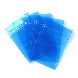 Honeyhandy Plastic Transparent Zip Lock Bag, Storage Bags, Self Seal Bag, Top Seal, Rectangle, Blue, 12x8x0.15cm