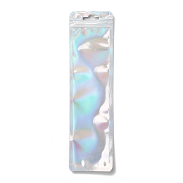 Honeyhandy Glitter Holographic Plastic Packaging Yinyang Zip Lock Bags, Top Self Seal Pouches, Rectangle, Colorful, 23.9x6.5x0.02cm, Unilateral Thickness: 2.5 Mil(0.065mm)