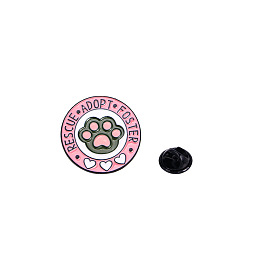 Honeyhandy Lovely Cat Paw Print Clothes Decorations Bag Accessories, Alloy Enamel Badge Pins, Cute Cartoon Brooch for Women, Pink, 30x30mm