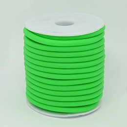 Honeyhandy Synthetic Rubber Cord, Hollow, with White Plastic Spool, Lime Green, 5mm, Hole: 3mm, about 10.93 yards(10m)/roll