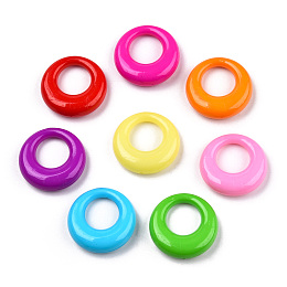 Honeyhandy Opaque Acrylic Pendants, Ring, Mixed Color, 25x7.5mm, Hole: 12.5mm, about 260pcs/500g