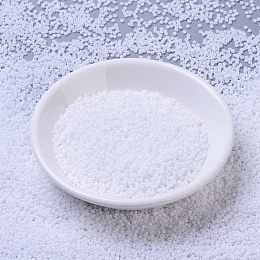 MIYUKI Round Rocailles Beads, Japanese Seed Beads, 11/0, (RR402) White, 11/0, 2x1.3mm, Hole: 0.8mm, about 5500pcs/50g