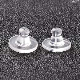 Honeyhandy Silicone Ear Nuts, Earring Backs, for Stud Earring Making, Clear, 10x7mm, Hole: 1mm