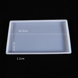 Honeyhandy Rectangle Fruit Tray Silicone Molds, for UV Resin, Epoxy Resin Craft Making, White, 293x192x12mm