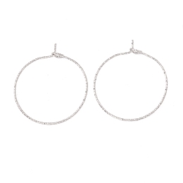 Honeyhandy 316 Surgical Stainless Steel Hoop Earrings Findings, Wine Glass Charms Rings, Stainless Steel Color, 25x21mm, Pin: 0.6mm