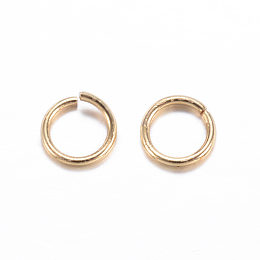 Honeyhandy 304 Stainless Steel Jump Rings, Open Jump Rings, Real 18k Gold Plated, 18 Gauge, 6x1mm, Inner Diameter: 4mm