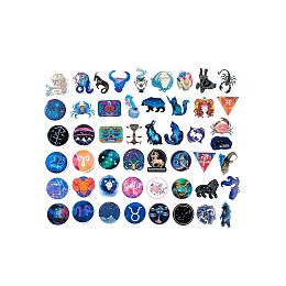 Honeyhandy 50Pcs Constellation Theme Paper Stickers Sets, Adhesive Decals for DIY Scrapbooking, Photo Album Decoration, Mixed Color, 38~68x30~63.5x0.2mm