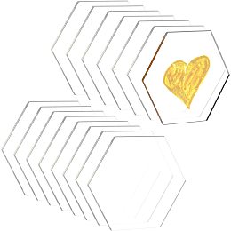 GORGECRAFT 15Pcs Hexagon Acrylic Cards Clear Place Blanks Plates Transparent Table Seating Guest Name Sign Number Tiles Card Decor for Wedding Reception Birthday Party Banquet Decorations