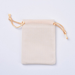 Honeyhandy Velvet Packing Pouches, Drawstring Bags, White, 12~12.6x10~10.2cm