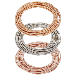 SUNNYCLUE 1 Box 45 Loops Guitar String Bracelets Screw Openable Memory Wire Thin String 2-1/4 inch Stackable Guitar String Bracelets Rose Gold Steel Guitar String Bracelets for Women DIY Art Crafts