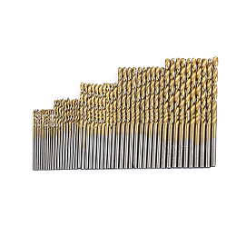Honeyhandy 50pcs Drill Bits Sets, High Speed Steel Twist Drill Bits, Jobber Length, Round Shank. Ideal for DIY, Home, General Building And Engineering Using, Golden, 0.1~0.3cm, 5 styles, 10pcs/style, 50pcs/set