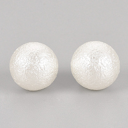 Honeyhandy Imitation Pearl Acrylic Beads, Undrilled/No Hole, Matte Style, Round, Creamy White, 5mm