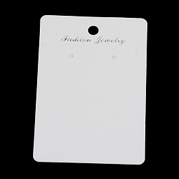Honeyhandy Cardboard Display Cards, Used For Necklaces and Earrings, Rectangle, Creamy White, 90x60x0.5mm, Hole: 6mm