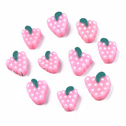 Honeyhandy Handmade Polymer Clay Beads, Grape, Pearl Pink, 10~11x8.5~10x4.3~4.7mm, Hole: 1.4mm