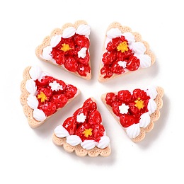 Honeyhandy Resin Cabochons, Imitation Food, Cake, Red, 24x23x9.5mm