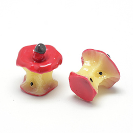 Honeyhandy Resin Cabochons, Apple Core, Red, 14x13x16.5mm