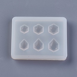 Honeyhandy Silicone Molds, Resin Casting Molds, For UV Resin, Epoxy Resin Jewelry Making, Hexagon, White, 50x40x5mm, Inner Size: 6~9mm