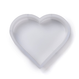 Honeyhandy Heart DIY Decoration Silicone Molds, Resin Casting Molds, For UV Resin, Epoxy Resin Jewelry Making, White, 220x210x50.5mm