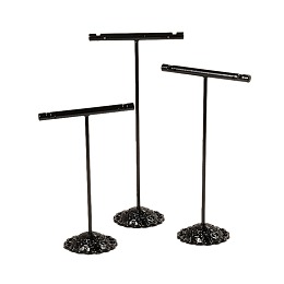 Honeyhandy T Bar Iron Earring Displays Sets, Jewelry Display Rack, Jwvelry Tree Stand, Gunmetal, 90~125x60x34mm