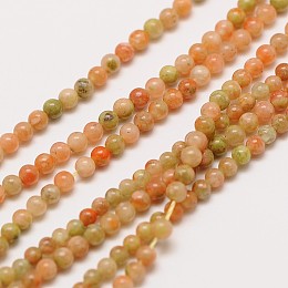 Honeyhandy Natural Unakite Round Beads Strands, 2mm, Hole: 0.8mm, about 184pcs/strand, 16 inch