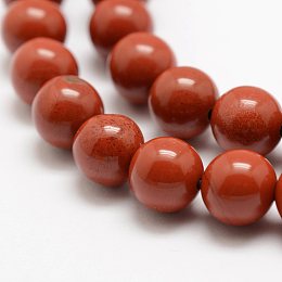 Honeyhandy Natural Red Jasper Beads Strands, Grade AA, Round, 6mm, Hole: 1mm, about 63pcs/strand, 15.5 inch(39cm)