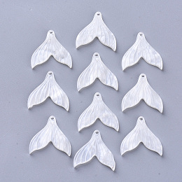 Honeyhandy Cellulose Acetate(Resin) Pendants, , Creamy White, 19x19x3mm, Hole: 1.2mm