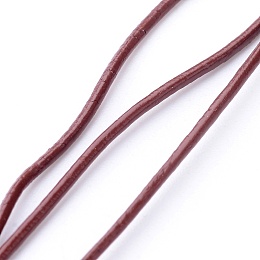 Honeyhandy Cowhide Leather Cord, Leather Jewelry Cord, Jewelry DIY Making Material, Round, Dyed, Saddle Brown, 1MM