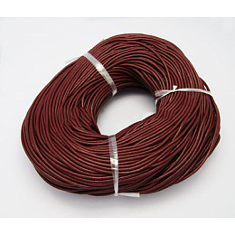 Honeyhandy Cowhide Leather Cord, Leather Jewelry Cord, Jewelry DIY Making Material, Round, Dyed, Dark Red, 2mm