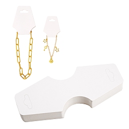 Honeyhandy White Necklace Jewellery Displays Cards, 124x47.5mm