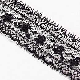 Honeyhandy Lace Trim Nylon String Threads for Jewelry Making, Black, 1-1/8 inch(27mm), 2.5yards/bag(2.286m/bag)