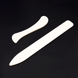 Honeyhandy Plastic Letter Opener Knife Tools, for Leather Craft Making, White, 20.5x2.5x0.5cm & 12x3x0.5cm, 2pcs/set