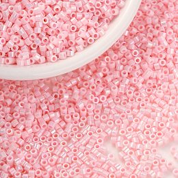 Arricraft Cylinder Seed Beads, Opaque Colours Luster, Uniform Size, Hot Pink, 2x1.3~1.5mm, Hole: 0.8~1mm, about 888pcs/10g