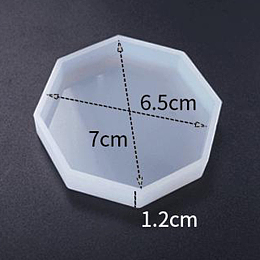 Honeyhandy DIY Octagon Cup Mat Silicone Molds, Coaster Molds, Resin Casting Molds, White, 75x70x12mm