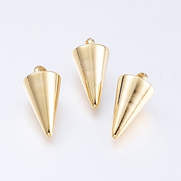 Honeyhandy 304 Stainless Steel Pendants, Spike/Cone, Golden, 13.5x7mm, Hole: 2mm