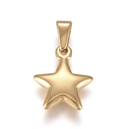 Honeyhandy 304 Stainless Steel Charms, Star, Golden, 18x14.8x4.1mm, Hole: 3x6.8mm