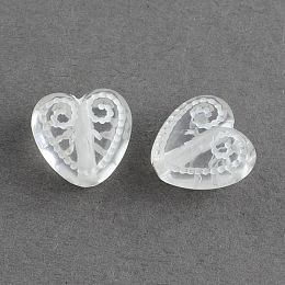 Honeyhandy Transparent Acrylic Beads, Heart, Clear, 11.5x11.5x6.5mm, Hole: 1.5mm