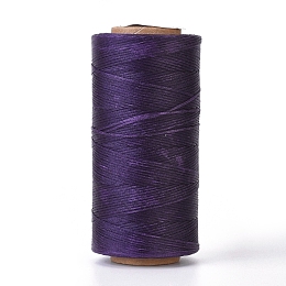 Honeyhandy Waxed Polyester Cord, Micro Macrame Cord, Waxed Sewing Thread, Flat, Indigo, 0.8mm, about 284.33 yards(260m)/roll