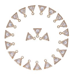 ARRICRAFT About 100 Pcs Cubic Zirconia Alloy Triangle Charms Sets for Jewelry Making Size 11x9x5mm Golden