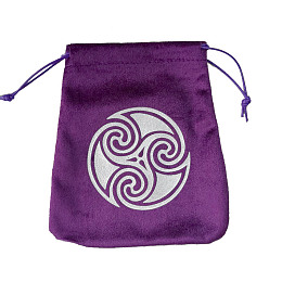 Honeyhandy Velvet Tarot Cards Storage Drawstring Bags, Tarot Desk Storage Holder, Purple, Vortex Pattern, 16.5x15cm