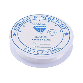 Honeyhandy Elastic Crystal Thread, for DIY Stretch Bracelets, Clear, 0.4mm, about 15.85 yards(14.5m)/roll