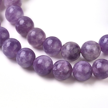 ARRICRAFT Natural Lepidolite/Purple Mica Stone Beads Strands, Round, 6.5mm, Hole: 0.8mm, about 62pcs/Strand, 15.55 inches(39.5cm)